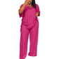 ⏰ Zeitlimit + 50% OFF + Letzte 3 Stunden ！Legeres Damen-Set aus V-Ausschnitt-Oberteil und weitem Bein-Hose