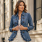 🧥 Jeansjacke für Damen – Doppeltreihig, mit Rüschen & femininem Touch | Perfekt für Alltag, Freizeit & die Übergangszeit – Jetzt -50%!