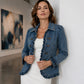 🧥 Jeansjacke für Damen – Doppeltreihig, mit Rüschen & femininem Touch | Perfekt für Alltag, Freizeit & die Übergangszeit – Jetzt -50%!