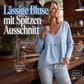 👥 Über 80.000 Käufer haben bereits zugeschlagen! Legere Damen-Bluse mit V-Ausschnitt und langen Ärmeln
