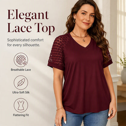 👚 Damen Elegantes Spitzen-Patchwork-V-Ausschnitt-Top – Zarte Spitze, femininer Schnitt & edle Optik | Perfekt für besondere Anlässe, Dates & elegante Abende – Jetzt -50%!
