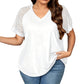👚 Damen Elegantes Spitzen-Patchwork-V-Ausschnitt-Top – Zarte Spitze, femininer Schnitt & edle Optik | Perfekt für besondere Anlässe, Dates & elegante Abende – Jetzt -50%!
