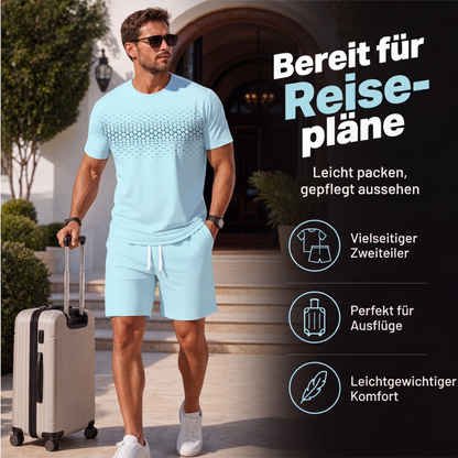 💞 Über 100.000 verkauft – der beliebteste Hit – jetzt zum halben Preis！Zweiteiliges Set für Herren: Freizeit-T-Shirt und Shorts