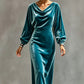 📢📢50%Rabatt!!!🎉✨Elegantes Samtkleid mit Wasserfallkragen für Damen
