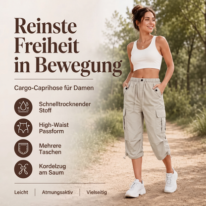⏰ Letzte Welle – Lager fast leer – 50% endet jederzeit！Leichte, schnell trocknende Cargo-Caprihose für Damen