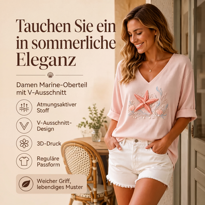 🙌 70% Wiederkaufquote – Qualität überzeugt! Damen V-Ausschnitt bedrucktes T-Shirt