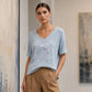🙌 70% Wiederkaufquote – Qualität überzeugt! Damen V-Ausschnitt bedrucktes T-Shirt