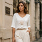 🙌 70% Wiederkaufquote – Qualität überzeugt! Damen V-Ausschnitt bedrucktes T-Shirt