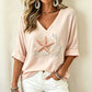 🙌 70% Wiederkaufquote – Qualität überzeugt! Damen V-Ausschnitt bedrucktes T-Shirt