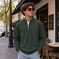 Herren-Cord-Sweatshirt mit Viertelreißverschluss, lässiges Langarm-Oberteil mit Stehkragen