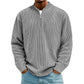 Herren-Cord-Sweatshirt mit Viertelreißverschluss, lässiges Langarm-Oberteil mit Stehkragen