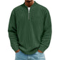 Herren-Cord-Sweatshirt mit Viertelreißverschluss, lässiges Langarm-Oberteil mit Stehkragen