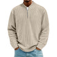 Herren-Cord-Sweatshirt mit Viertelreißverschluss, lässiges Langarm-Oberteil mit Stehkragen