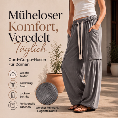 👖 Cord-Cargohose mit Kordelzug für Damen – Lässiger Vintage-Look, weicher Stoff & praktische Taschen | Perfekt für Alltag, Freizeit & kühle Tage – Jetzt -50%!