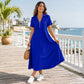 📢📢50%Rabatt!!!🎉✨Lässiges Maxikleid für Damen mit Reißverschluss und Unifarben