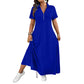 📢📢50%Rabatt!!!🎉✨Lässiges Maxikleid für Damen mit Reißverschluss und Unifarben