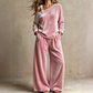 📢📢50%Rabatt!!!🎉✨Damen-Off-Shoulder-Oberteil mit weitem Hosenbein als Set
