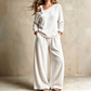 📢📢50%Rabatt!!!🎉✨Damen-Off-Shoulder-Oberteil mit weitem Hosenbein als Set