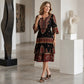 📢📢50%Rabatt!!!🎉✨Damen Boho-Kleid mit V-Ausschnitt und stufenförmigen Rüschen