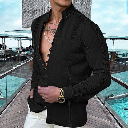 📢📢50%Rabatt!!!🎉✨Herren Sommerhemd aus Leinen mit Knopfleiste für den Strand