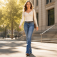 🚨 Eilmeldung: 50% endet heute Nacht! Damen High Waist Destroyed Flare Jeans