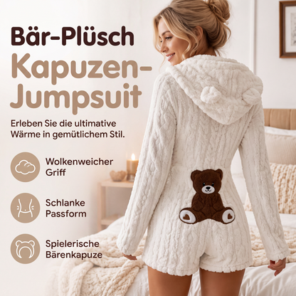 🧸☁️Herbst-Bestseller – 50 % Rabatt！✨Plüsch-Jumpsuit mit Kapuze und langen Ärmeln für Damen