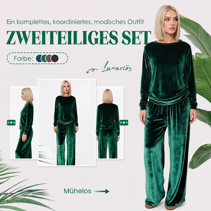 🧥 Zweiteiliges Samt-Set für Damen – Oberteil & Hose im eleganten Look | Kuscheliger Samt, bequemer Schnitt & perfekt aufeinander abgestimmt – Jetzt -50%!