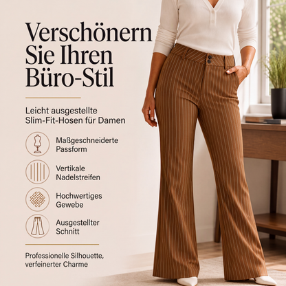 🌟 Der Look, den alle suchen – bei uns 50% günstiger! Damen Gestreifte Ausgestellte Anzughose
