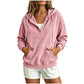 ✨Damen-Cord-Hoodie mit halber Knopfleiste