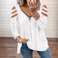 🎯 Einfach halber Preis – keine Spiele! Damen Cold-Shoulder T-Shirt mit Reißverschluss