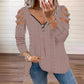 🎯 Einfach halber Preis – keine Spiele! Damen Cold-Shoulder T-Shirt mit Reißverschluss