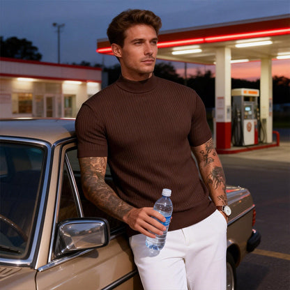 💎 Der Wahnsinn! Legere Slim-Fit Herren-T-Shirts mit Stehkragen