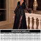 Elegantes Damen-Maxikleid mit V-Ausschnitt und Spitzenapplikationen