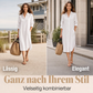 Weites Baumwoll-Leinen-Hemdkleid für Damen mit Taschen