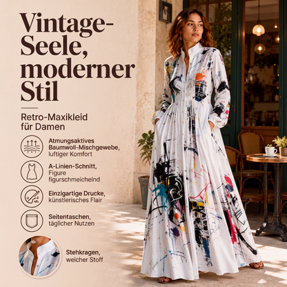 📈 Verkaufshit Nr. 1 – direkt 50%! Damen Maxikleid mit künstlerischem Graffiti-Print