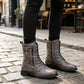 Damen-Martinistiefel mit runder Zehenpartie und klobigem Absatz