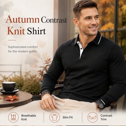 📣📣50%Rabatt!!!🎉✨Kontrastkragen-Oberteil mit langen Ärmeln – Leichter Materialmix, bequemer Sitz & zeitloses Design – Ideal für Frühling, Herbst & elegante Auftritte