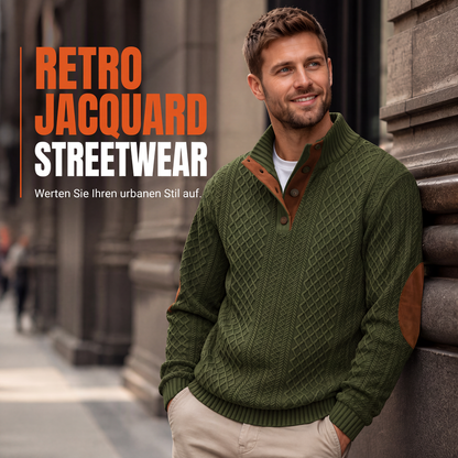 🌙 Heute um Mitternacht vorbei – verpassen Sie es nicht, sonst warten Sie ein Jahr! Legeres, lockeres Jacquard-Sweatshirt für Herren