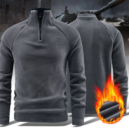 🏃‍♀️ Es wird im Akkord weggeschnappt – zögern Sie nicht! Warmes einfarbiges Langarm-Sweatshirt für Herren mit Troyerkragen