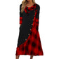 🌸 50 % RABATT – Damen Karo-Patchwork-Maxikleid mit A-Linien-Schnitt | Künstlerischer Stil trifft auf bequemen Alltagskomfort ✨