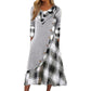 🌸 50 % RABATT – Damen Karo-Patchwork-Maxikleid mit A-Linien-Schnitt | Künstlerischer Stil trifft auf bequemen Alltagskomfort ✨