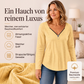 📢📢50%Rabatt!!!🎉✨Langarmshirt mit Reißverschluss und V-Ausschnitt für Damen