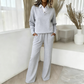 👚 50 % RABATT | Mühelos angezogen & bequem durch den Tag – Damen-Set mit Langarm-Oberteil & weiter Hose