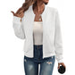 🚀 Neu zum halben Preis！Strukturierte Damenjacke mit Reißverschluss und Baseballkragen
