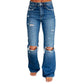 🏷️ Räumung -50%! Schicke hochtaillierte Damen-Jeans im Used-Look