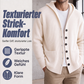 Herren-Strickcardigan mit Kapuze, lässige, lockere Strickjacke mit Knöpfen