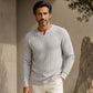✨ 50% schnappen! Herren-Hemd mit Waffelstrick und V-Ausschnitt in Slim-Fit-Passform