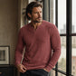✨ 50% schnappen! Herren-Hemd mit Waffelstrick und V-Ausschnitt in Slim-Fit-Passform