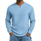 ✨ 50% schnappen! Herren-Hemd mit Waffelstrick und V-Ausschnitt in Slim-Fit-Passform
