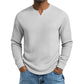 ✨ 50% schnappen! Herren-Hemd mit Waffelstrick und V-Ausschnitt in Slim-Fit-Passform